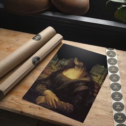 Drippy Mona Lisa sort graffiti print