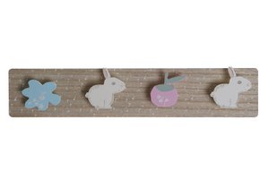 COAT RACK MDF 45X5X9 MULTICOLORED RABBITS LI175958