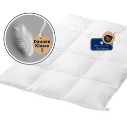 White down duvet, 135x100cm, all-season, 300g or 150g fill, made in Germany