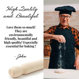 Mattarello francese in legno - Rullo per pizza 40 cm