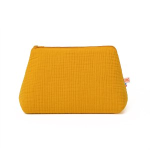 Kulturbeutel aus honigfarbener Bio-Baumwolle