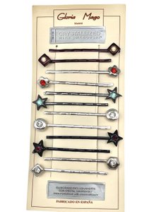 Pack 12 vork geassorteerd met SW -kristallen. Geometrische figuren kleuren