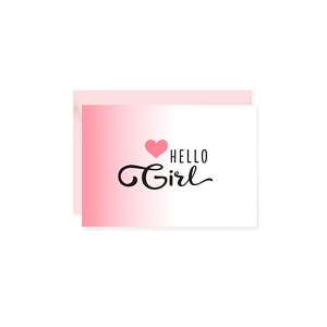 Mini-Grußkarte Hello Girl