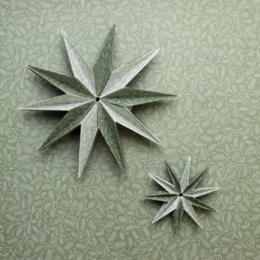 Juleorigamipapir - grangrene grøn og mint - 25 ark dobbeltsidet genbrugspapir
