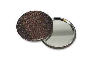 Pocket Mirror Small, Ø 60 mm, Skin, Crocodile