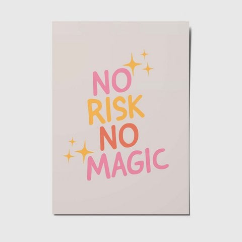 No risk no magic - A6 Postkarte