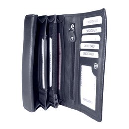 Skórzany Portfel Damski RFID - Skórzany Portfel Damski - Model Harmonijka
