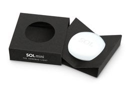 Compact, automatic pocket light in anthracite color.