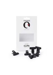 Set of 6 small black paper clips. The clips are made of metal and have a simple, minimalist design. They can be used to hold together documents or other small items.