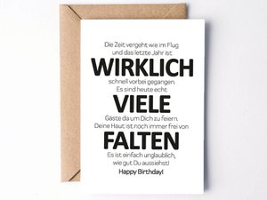Grußkarte "Wirklich viele Falten" Skandalös