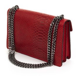 Florence Artegiani. Luce Damenhandtasche. Schlangenleder-Gravur aus echtem Wildleder