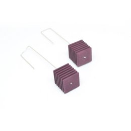 OPTICAL - Pendientes Cubo - Púrpura ciruela