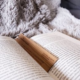 Upcycled solid wood ruler / bookmark - Mark the page with another story