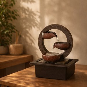 Indoor Fountain - Terai - Zen Decor Idea - Colorful Led Light - Water Flow Cascade - Relaxing Ambiance Gift