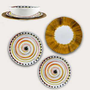 Arca APULIA SPIRALE Melamine Diep Soep/Pasta Bord 20cm, geel