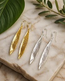 Gold Olive Leaf Earrings, 14K Gold Plated Jewelry, Dangle Earrings, Handmade Boho Jewelry Gift, Birthday Gift for Women, Nature Inspired