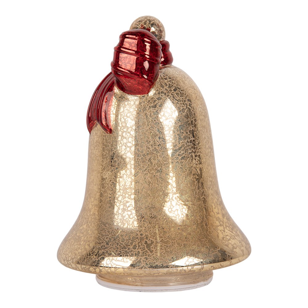 Kerstdecoratie met LED-verlichting Bel Ø 15x21 cm Goudkleurig Glas