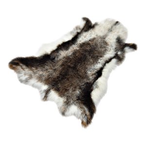 Imitatiebont rendierhuidlook van polyester, grijs/wit (B/H/D) 110x90x5cm