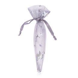  Organzabeutel Spitztüte is a produce bag made of organza material with a pointed shape. The bag has a drawstring closure and is suitable for storing and transporting produce items.