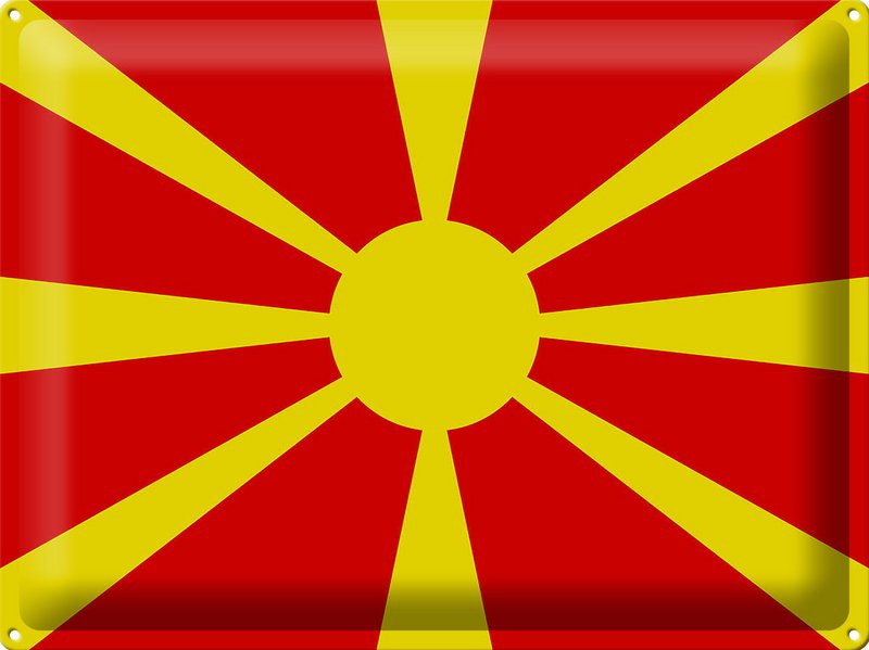 Tin Sign Flag of Macedonia 40x30cm Flag of Macedonia