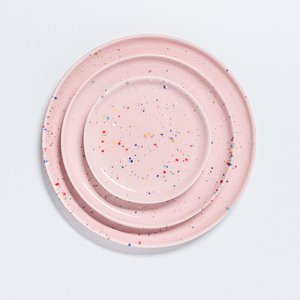 New Party Bread Plate 17cm Pink