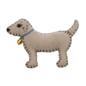 Brooch Dog light brown