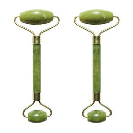 Set de 2 Rodillos Masajeadores - en Piedra Jade Verde - Herramienta Natural y Masaje Facial - Bienestar Lift