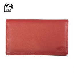 Billetero Mujer RFID En Piel De Vaqueta - Billetero Mujer Grande Antidesnatado Con Doble Solapa
