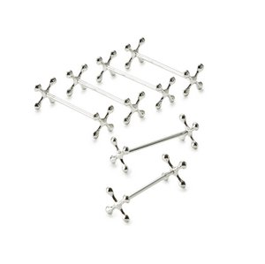EDZARD set van 6 messteun messteun kruis, edel verzilverd, aanslag beschermd, lengte 7 cm