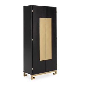 GARDEROBE 85X45X195 MINDI HOUT ZWART/GOUD TH2650120