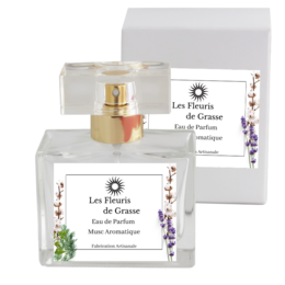50 ML AROMATIC MUSK EAU DE PARFUM, a floral and musky fragrance with notes of lavender and amber.