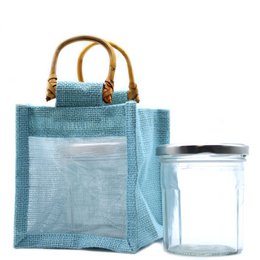 Raamcadeauzakje van puur jute en katoen - One Window Teal