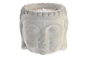 ZEMENTWACHSKERZE 13X13X13 110 GR, GRAU BUDDHA VE202179