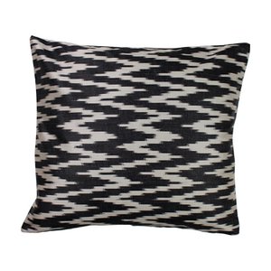 Cushion cover 40x40 IKAT silk black white, Turkey