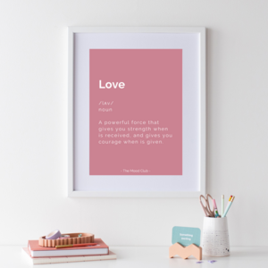 Liefdesdefinitie A3 roze poster