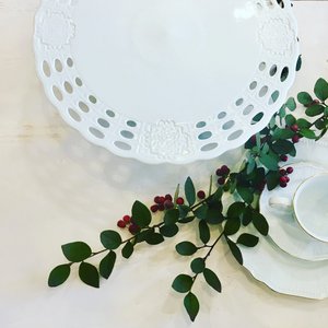 Be my guest, 32cm dia. cake stand, Blue color porcelain