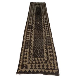 Alfombra Kilim antigua de maíz y cebada