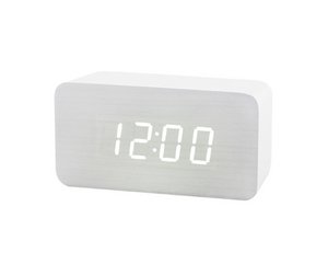 Wooden Alarm Clock Medium White