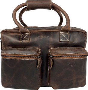 Schoudertas cognac cowboysbag laptoptas 13 inch buffelleer handtas arrigo