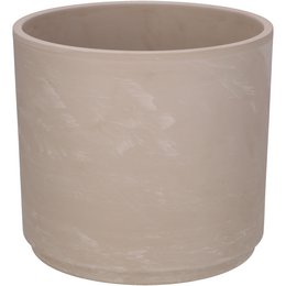  Gray granite cylindrical plant pot, 24cm diameter, 20cm height, drainage hole, modern minimalist design.