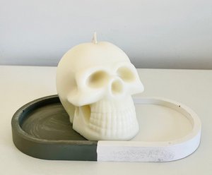 Hand besetzte Kerzenschädel '' Happy Skull '' ''