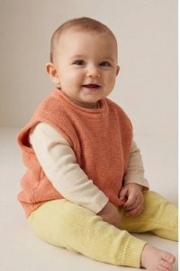 Merinowol gebreide baby spencer - Peach Fuzz