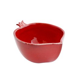  Red pomegranate shaped bowl, ceramic, nature inspired design, decorative fruit bowl