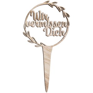 Houten plug We missen je, D10,5cm, H20cm, naturel