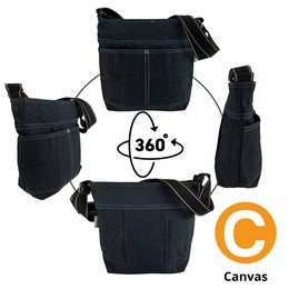 Domelo gewaxte canvas schoudertas voor dames. Waterafstotende hobo-tas. Veganistische buideltas. Dames/meisjes schoudertas met verstelbaar hengsel. Lichtgewicht grote stoffen tas met ritssluiting.