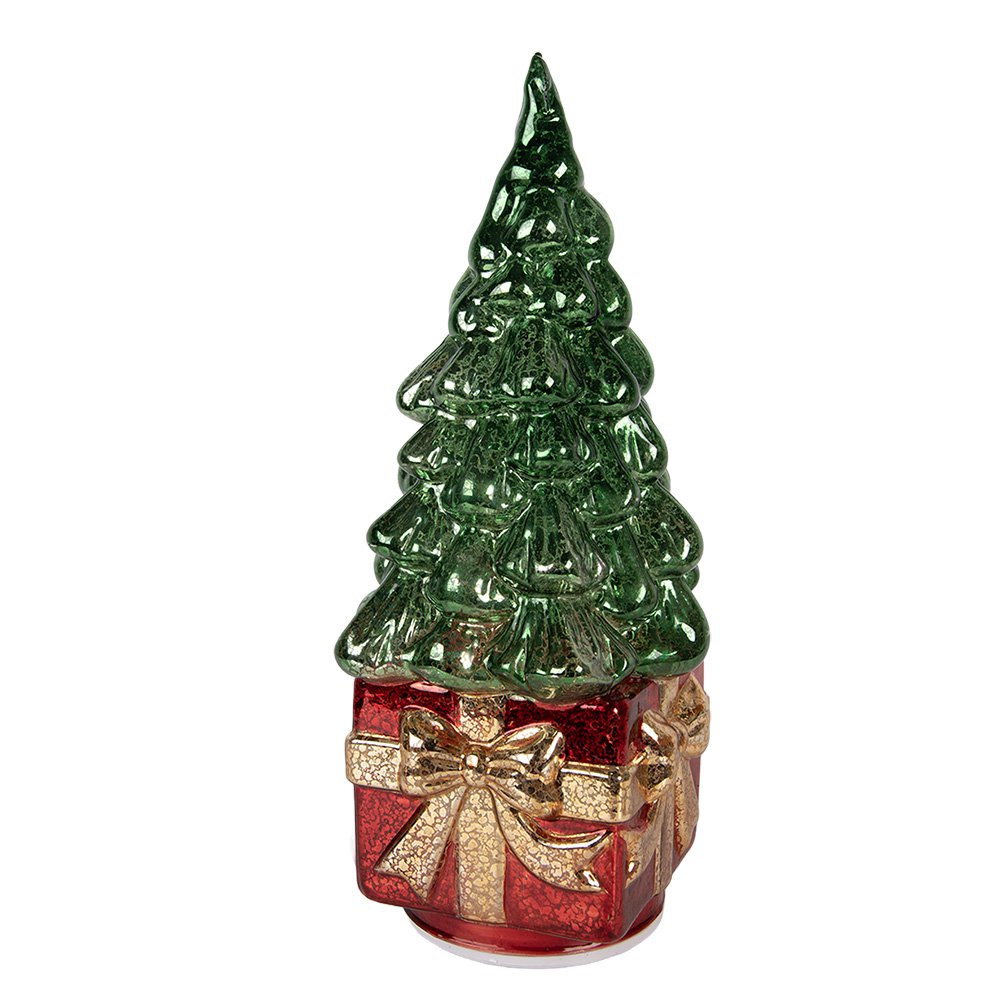 Kerstdecoratie met LED-verlichting Kerstboom 13x13x30 cm Groen Kunststof