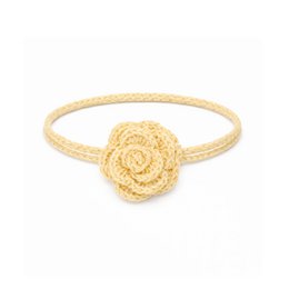Gold rose flower choker necklace, delicate vanilla textured rose corsage pendant, elegant neck jewelry