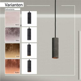 Lampa wisząca "Nara20" betonowa lampa GU10 Miedziana Czerń