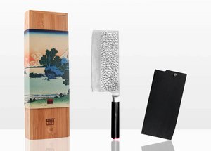 Mes - Hakmes met bamboe Saya en bamboedoos - lemmet van 190 mm