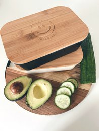 Lunchbox mit Holzdeckel Smiley